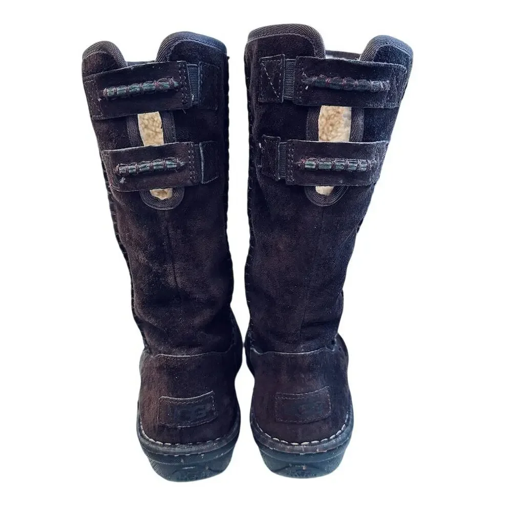 UGG Women's‎ Haywell Mid-Calf Boots Brown Size 7 Winter Sheepskin Lined